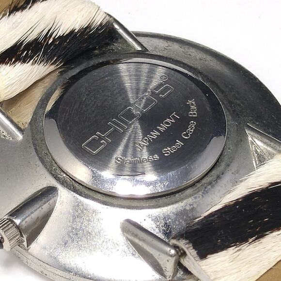 Chico's Animal Print Leather Watch, White Face, Animal Print Band, 9 Inches - Picture 5 of 11